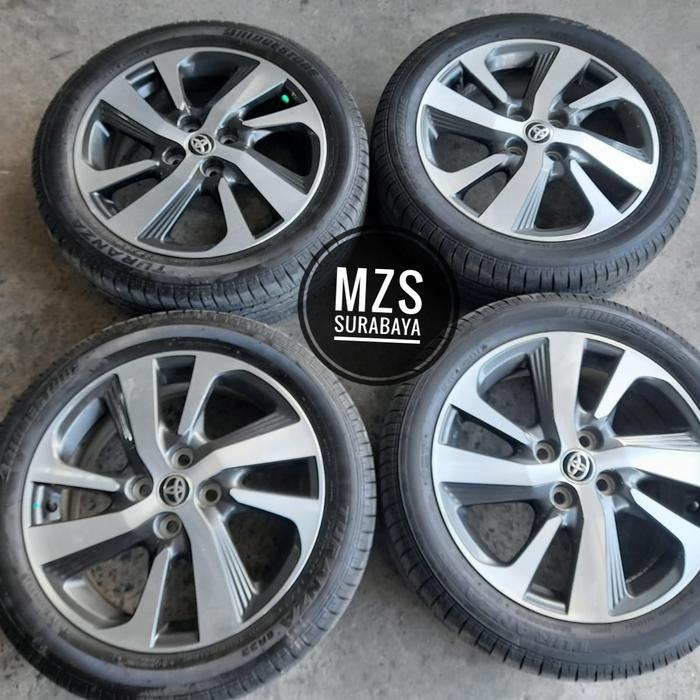 Velg mobil bekas toyota yaris ring16x6 pcd 4x100 ban 195/50/16 turanza
