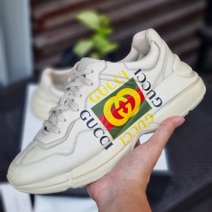 Gucci Logo Rhyton Sneakers Size G8 Authentic Original Sneakers 100%