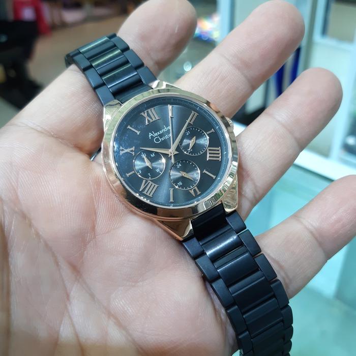 jam tangan wanita ALEXANDRE CHRISTIE 2829 BF HITAM ROSGOLD