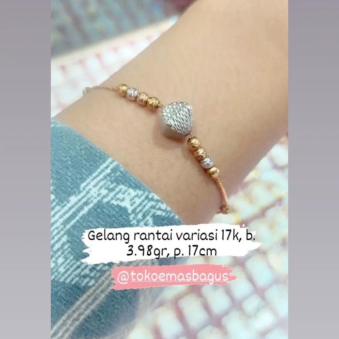 Gelang rantai emas 750 ubs gelang tangan emas tua gelang bola