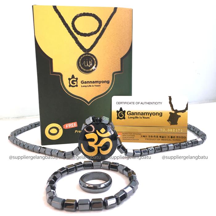 GANNAMYONG PREMIUM OMKARA HINDU kalung CINCIN biomagnetic tormalin