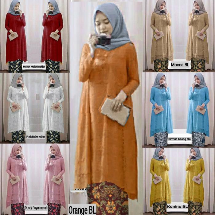 kebaya wisuda remaja/set tunik brukat/gaun pesta kondangan/kartini ABG