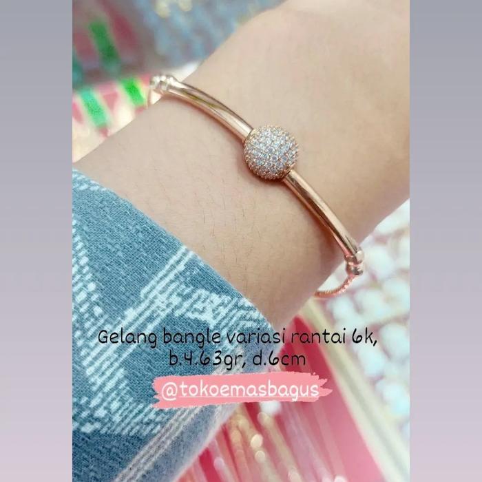 Gelang tangan emas gelang bangle emas dewasa bola putih di or