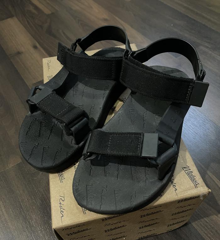 Melissa Papete Rider Sandals Black PRELOVED 90% Like New