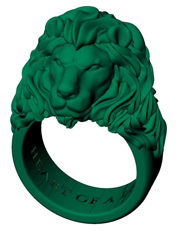 Ring Heart of Lion STL file