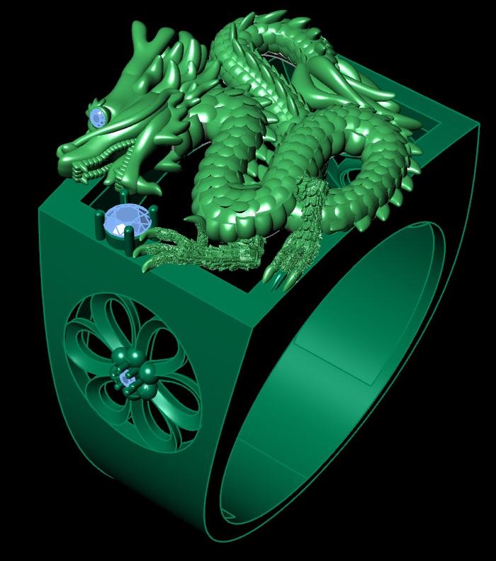 Dragon ring STL file