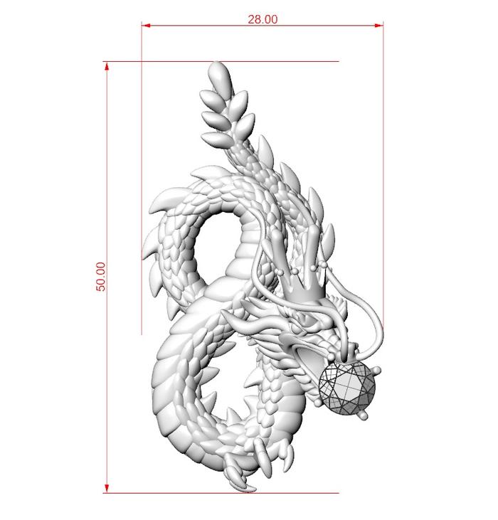 Dragon necklace STL file