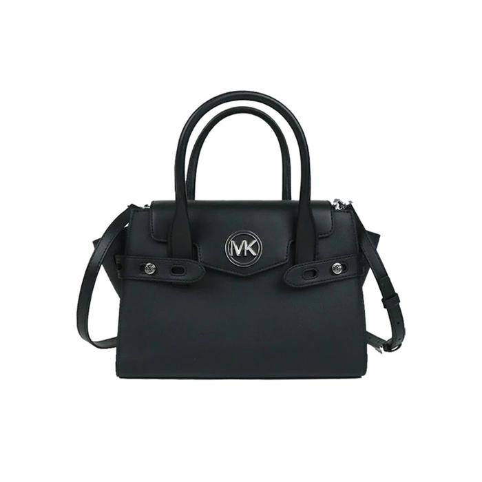 Tas Wanita Branded MK Carmen Medium Belted Satchel Bag - Black