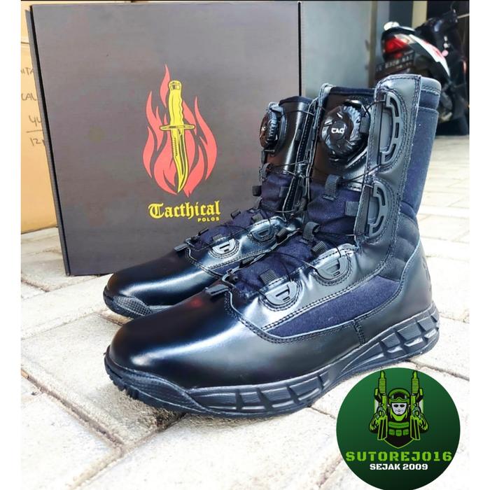 sepatu pdl boa tni polri full kulit merk tactical