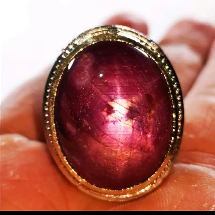 cincin ruby star burma jumbo ring perak.