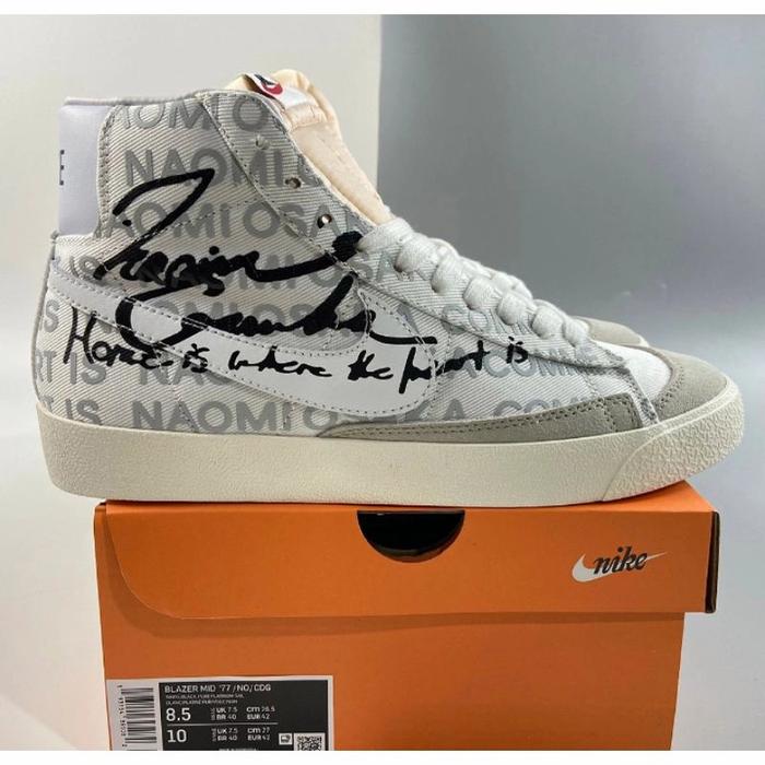 Naomi Osaka CDG x Nike Blazer Mid White Black High