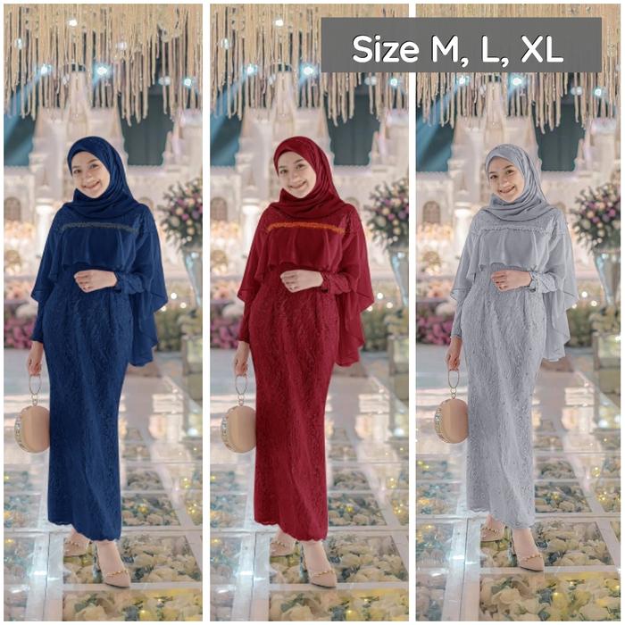 maxi dress brukat muslim pesta kondangan Corvina moscrepe size M-L