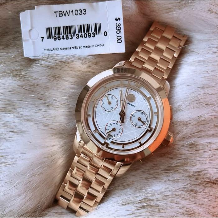 Jam Tangan Wanita Tory Burch Original TB1033 All Steel Rosegold