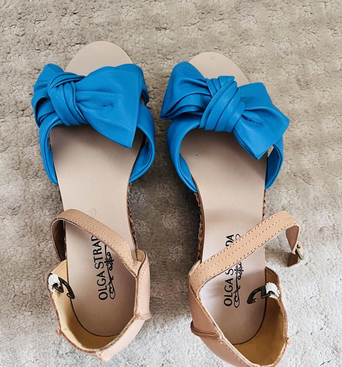 sepatu sendal olga strada blue ribbon preloved