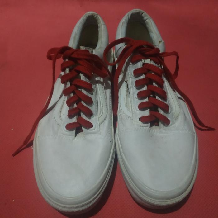 Thrifting Sepatu Vans Old School Leather White