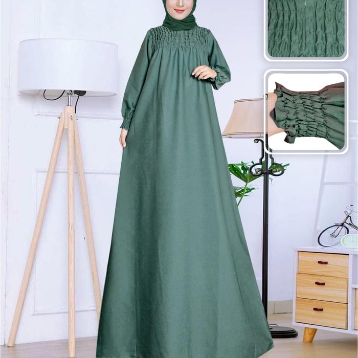Gamis Murah/Wanita/Smoke Hijau Wardah