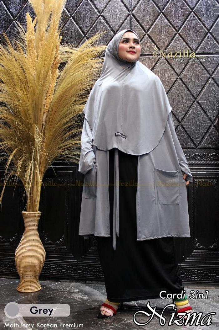 ORI NAZILLA NIZMA CARDI 3IN1/ CARDI PLUS HIJAB TANPA RIBET