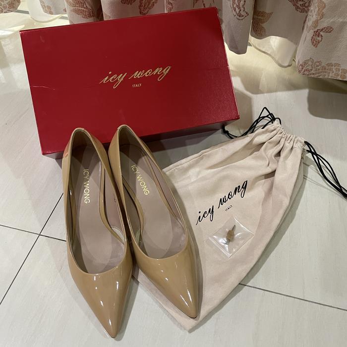 Icy wong heels 5cm in glossy nude