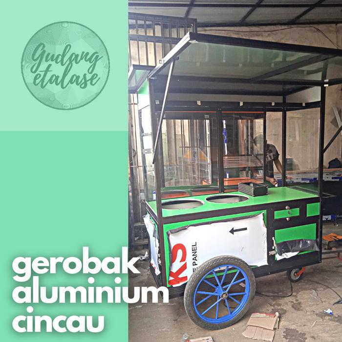 Gerobak cincau aluminium/gerobak capucinno cincau