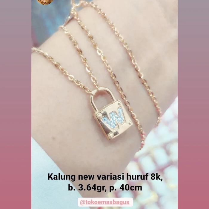 Kalung emas liontin huruf W ubs / kalung emas liontin terbaru