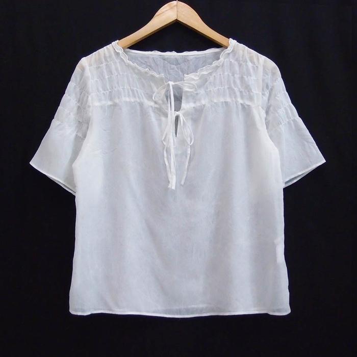 CO062 SIZE M WHITE TIPIS BAJU ATASAN WANITA BLOUSE IMPORT MURAH BEKAS