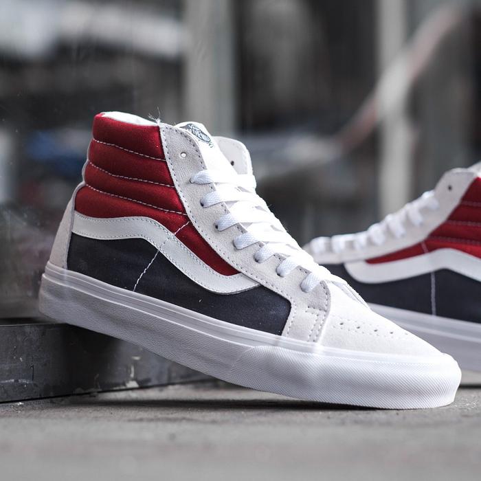 Vans SK8 Hi Retro Block Pepsi White Red Dark Navy Original BNIB