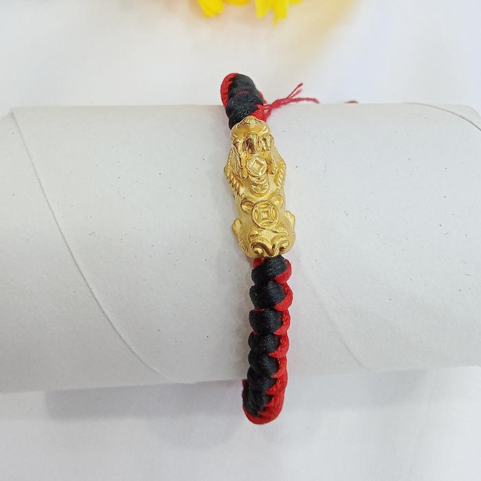 gelang tali liontin emas asli