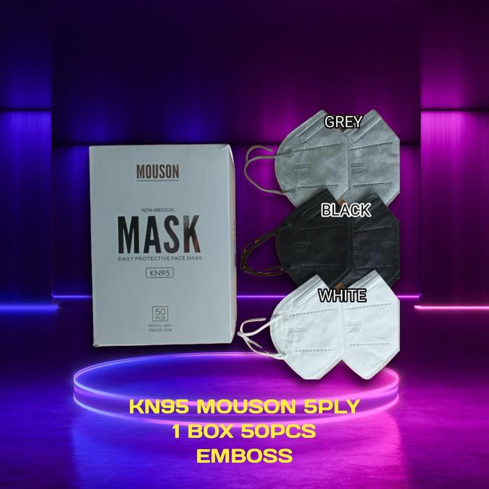 Mouson Masker KN95 Premium 5 Ply 1 Isi 50 P al Em Nyaman Aman Tebal Des n Minimalis Dengan Me h - KN