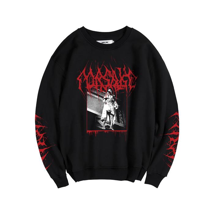 MRJN - Black Crewneck Leave