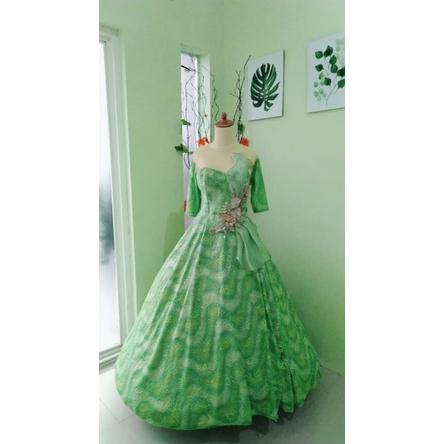 Gaun Pesta Jumbo Dress Green 2 Preloved