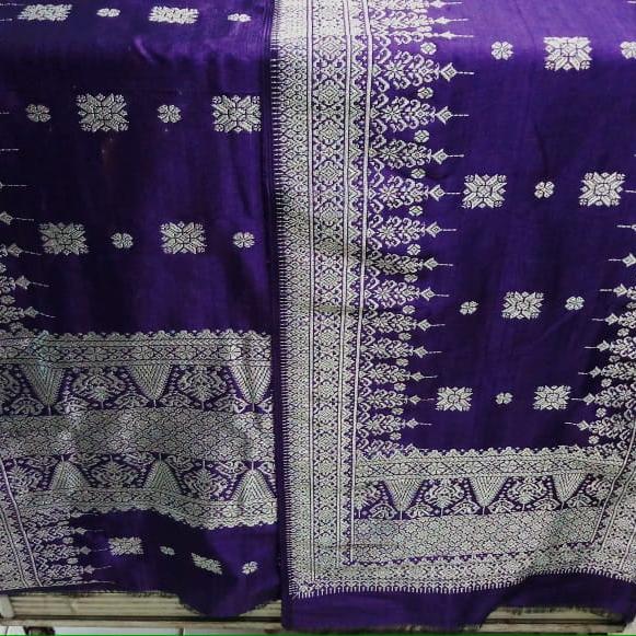 Songket Cantik Manis Palembang Gebeng Ungu Silver 010922