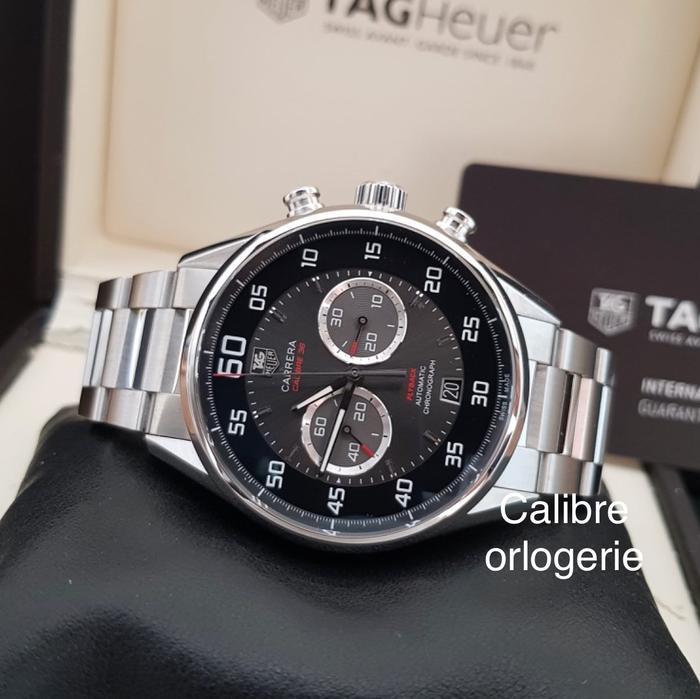 Jam tangan bekas pria carrera calibre 36 chrono flyback 43mm