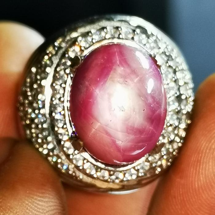 Batu permata natural ruby star jumbo 383