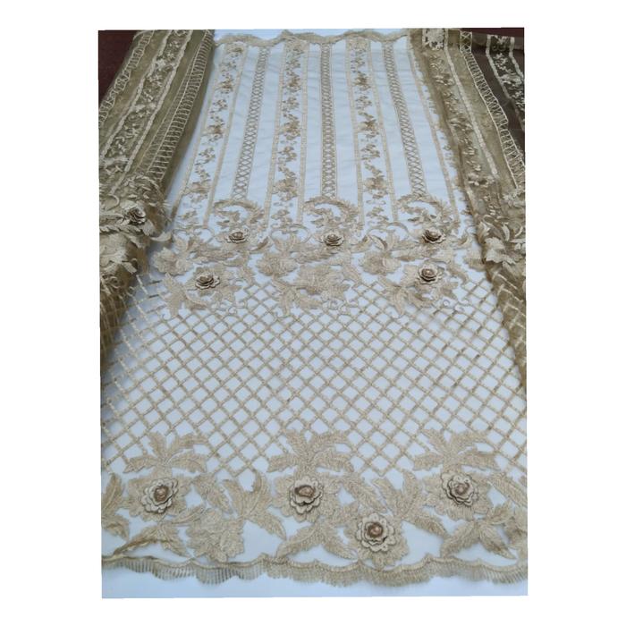 Kain tulle bordir 3D.tile korea 3D.tille motif.Bahan tile 3D.Brukat