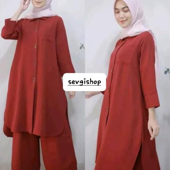 SETELAN TUNIK MUSLIM POLOS UKURAN JUMBO