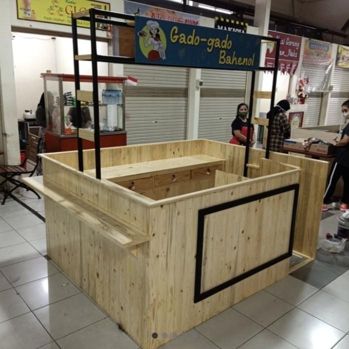 Meja Booth Stand Jualan makanan minuman kayu Jati Belanda
