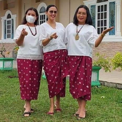 rok lilit jumputan marun wanita modern 7per8 70 cm bisa po warna