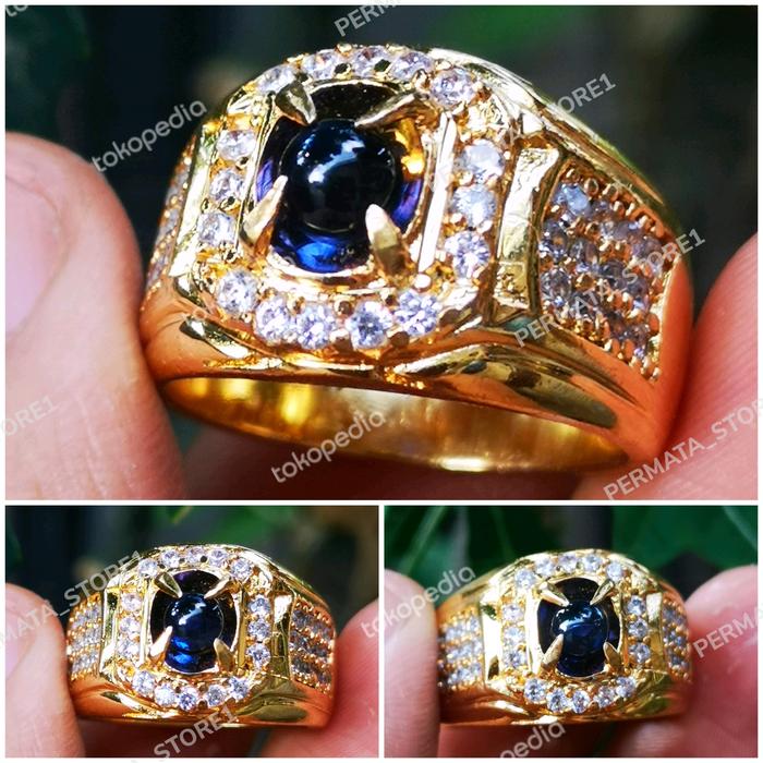 BATU CINCIN NATURAL PERMATA MUSTIKA LIPAN BIRU TOP HQ