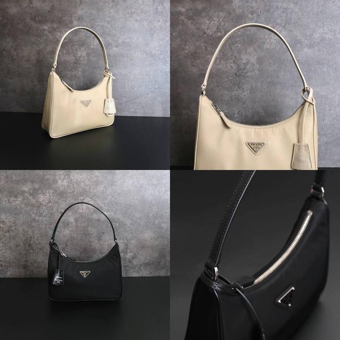 Original - PRADA Nylon Re-Edition 2005 Black Desserto Nude Beige Saffi