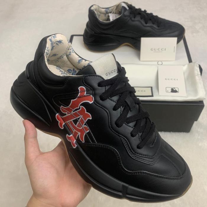 Gucci Rhyton LA Triple Black Size G7 Authentic Original Sneakers 100%