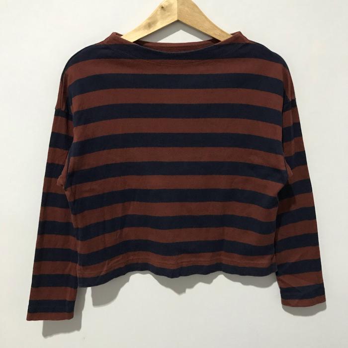 Crop/crewneck Uniqlo (stripes brown&navy blue)