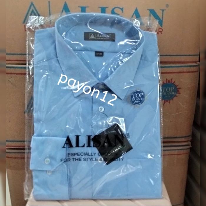 kemeja lengan panjang alisan original biru dalaman jas Demokrat