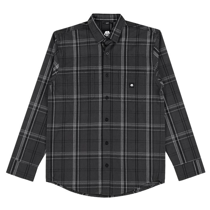 Fourmine Kemeja Flanel Mebo Grey Line White and Black #1