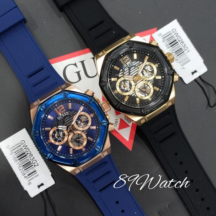 Jam Tangan Pria GVE$$ Original GW0263G1 Gw0263G2 Strap Rubber Fullset
