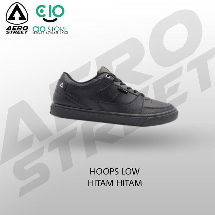 AEROSTREET HOOPS LOW HITAM HITAM / FULL BLACK 100% ORIGINAL