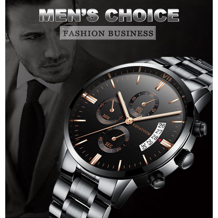 Jam Pria VAVA VOOM 214 Original Stainless Rantai gratis box FNGEEN ORI