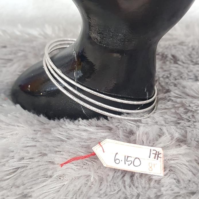 GL883i340i gelang keroncong isi 3 garis emas putih asli 75% UBS 6.150g