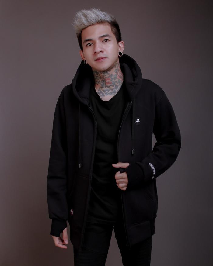 Sweater Hoodie Hitam Pria Original Rebel ID Premium Zipper YKK