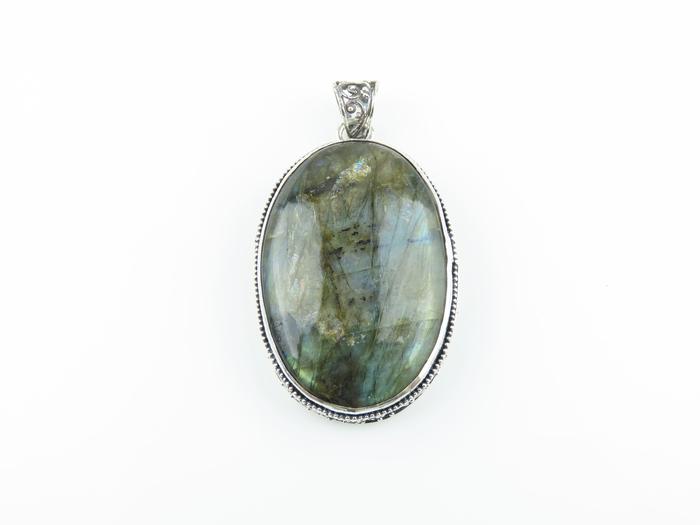 Liontin Jumbo Permata Labradorite Perak 925
