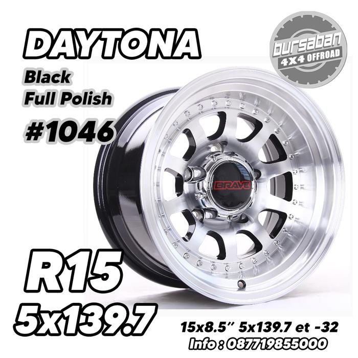 R15 Velg 15x8.5 5x139.7 et -32 Feroza Taft GT Vitara Daytona #1046
